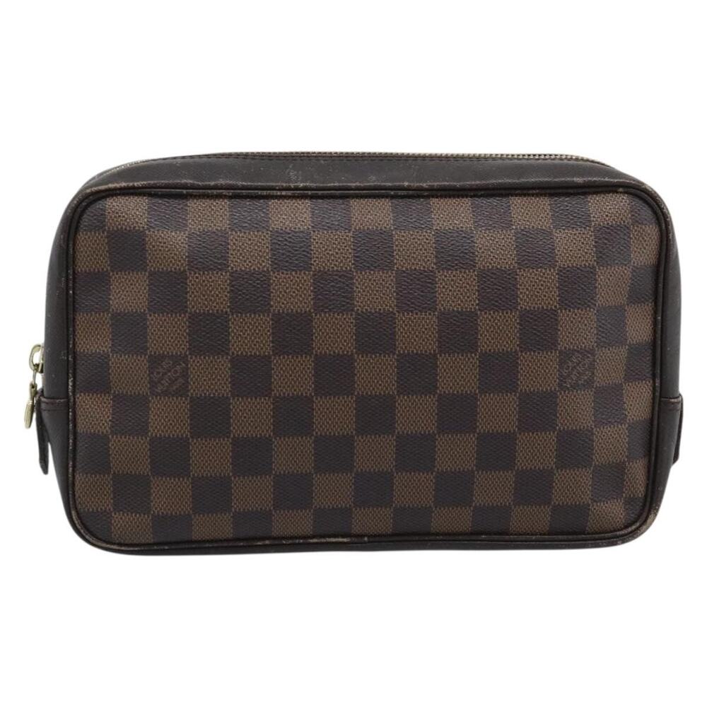Louis Vuitton Damier Ebene Trousse Toilette 25 Clutch Bag Brown